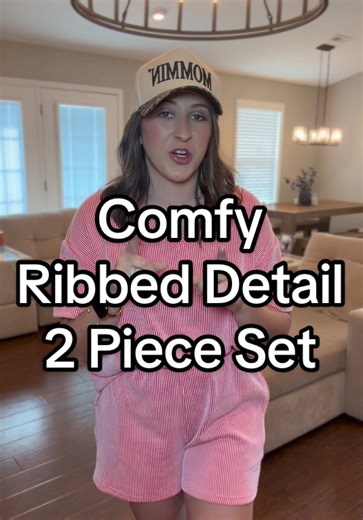 The cutest and comfiest matching set! Perfect for busy moms! 🤍 #matchingset #comfyset #momoutfit #2pieceset #momfashion