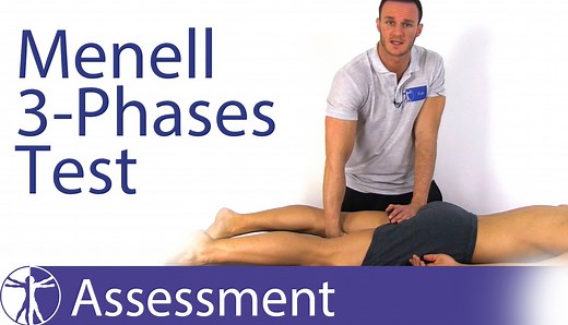 3-Phase test of Menell to differentiate between nociception from the hip, SIJ and lumbar spine Let's assume that your patient does not have radicular or neuropathic pain that is radiating distal to the knee - so he falls into the category of aspecific low back pain. Then it is important to to determine the source of nociception which might be coming from the lumbar spine, SIJ, or hip, often radiating into the buttocks, lateral hip, or groin. Watch the video to learn a quick test to provoke each