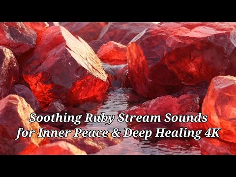 Ruby Stream for Deep Sleep, Calm Focus – Soft Waterfall Sound for Healing, Relaxation & Study