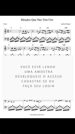 Bênçãos Que Não Têm Fim - Isadora Pompeo - Partitura de Piano