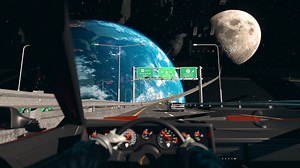 Retro Space Drive Synthwave VJ Loop