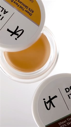 Transform your skin instantly and over time, don’t hide it. The new Do It All Sheer Tint Face Balm is your 4-in-1 essential for a radiant look that firms, hydrates, and minimizes the look of fine lines. With a solid serum lightweight texture, our next-generation formula combines sheer coverage with 92% skincare. Discover all 15 flexible shades only @ultabeauty #itcosmetics #DoItAllTintedBalm #DoItAllFaceBalm | IT Cosmetics