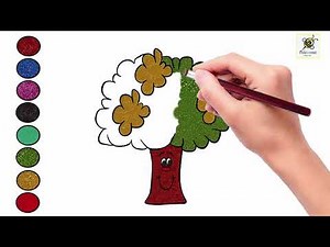 Tree drawing & coloring Video . Animation cartoons .Education