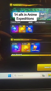25K gems and gold is crazy for only 1h #animeexpeditions #robloxgames #roblox #robloxfyp #fypp