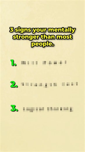 3 signs your mentally stronger than most. #shorts #psychology #facts