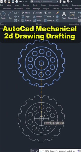 See How Fast You Can Draft Mechanical Parts in AutoCAD #autocad #shorts