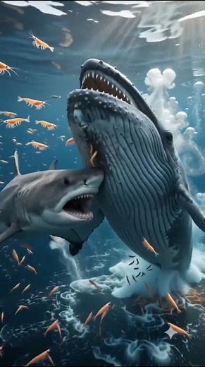 Blue Whale vs Megamouth Shark — GIANT Ocean Titans Clash for Krill Swarm | 4K Wildlife Documentary
