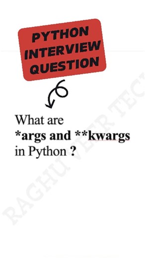 *args vs **kwargs in Python Explained | Python Interview Question #coding #pythoninterview #python