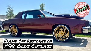 11 reactions | We're back with another frame off restoration! This time with a 78 Oldsmobile Cutlass! Watch as we remove the frame, weld in new floor pans and notch the frame for the 24" Rucci Forged wheels. This car came to us from another paint shop, and we found the body was not properly prepped and just peels right off like a bad wrap! Stay tuned for more progress on this resto! | Jessie's Performance | Facebook