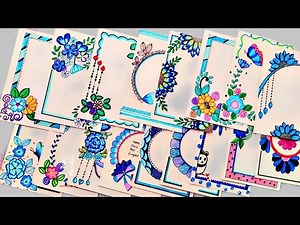 50 Beautiful Border Design/Front Page Design For School Notebook/Art integrated project Front Page