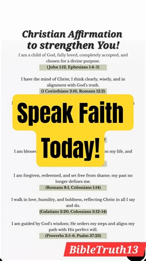 Speak Faith Today | Christian Affirmation to Strengthen You #ChristianAffirmation #ChristianShorts