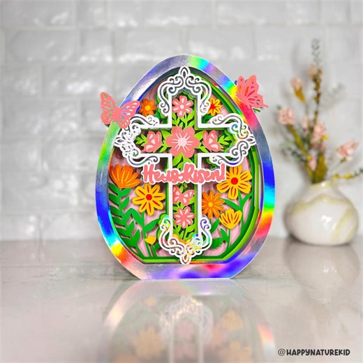 Easter Cross Pop up Card Svg, Easter Card Svg, 3d Easter Egg Card Svg, Cricut Projects, Silhouette Svg, Svg Files for Cricut - Etsy