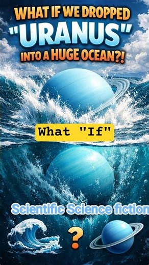 What if we dropped Uranus — into an ocean BIGGER than the planet itself? 🌊🪐 #whatif #uranus #space