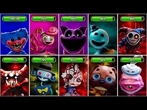 Poppy Playtime Ch.1,2,3,4,5,6,7,8 + Dark Pals: The 1st Floor ALL BOSSES Jumpscares with Healthbars