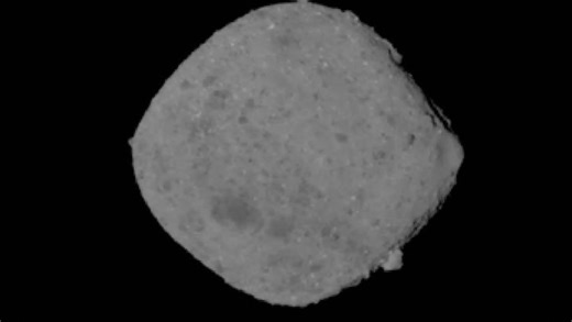 Asteroid Bennu captured in a time-lapse rotation video