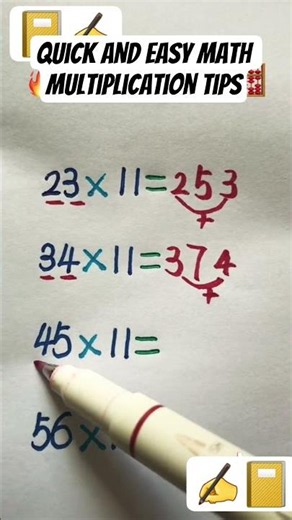 quick and easy math multiplication tips ✍️ #math #mathematics #education #shortsfeed #shorts #fypシ