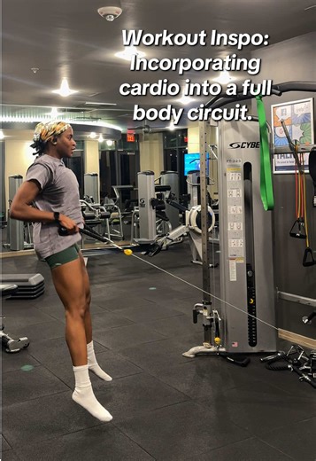 Workout inspo: combining cardio with a full body HIIT circuit! Gets your heart rate up, tones your entire body, and burns calories fast! #fitnessjourney #cardioworkout #hiit #fullbodyworkout #gymtok