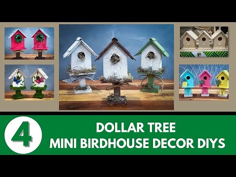 DIY Dollar Tree mini birdhouse/Farmhouse birdhouse/Coastal birdhouse