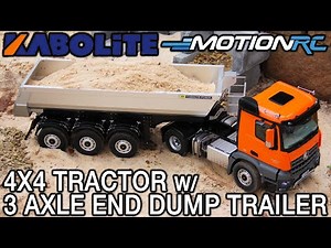 All Metal, Scale & RTR! Kabolite K5801 1/14 Scale 4x4 Tractor w/ 3 Axle End Dump Trailer | Motion RC