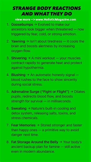 STRANGE BODY REACTIONS AND WHAT THEY DO #holisticmagazine | Holistic Magazine