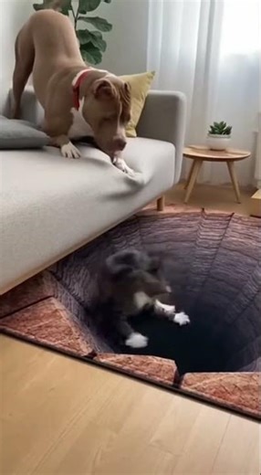 Cat Loses Control After Being Fooled by Carpet #viral #funny #crazz