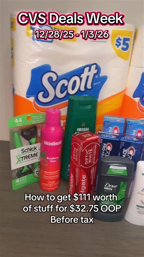 CVS weekly deal: 12/28/25 -1/3/26 #cvscouponing #cvsdeals #couponing #followme #deals
