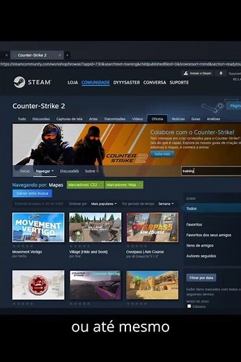 COMO BAIXAR MAPAS DA OFICINA PARA TREINAMENTO NO CS2 #csgo #counterstrike #games #vaiprofycaramba