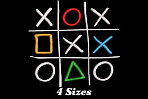 Colorful Tic Tac Toe Machine Embroidery Design (digital Download) - Etsy Canada