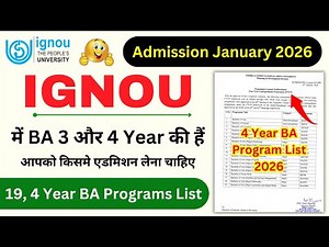 IGNOU में BA 3 और 4 Year की हैं | IGNOU Admission Form Fill Up Online 2026 | IGNOU Admission 2026