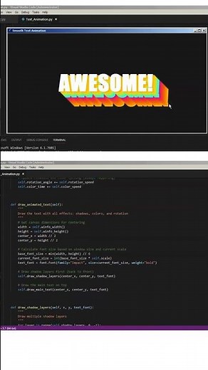 Python Text Animation In Tkinter | #python #pythonshorts #code #coding