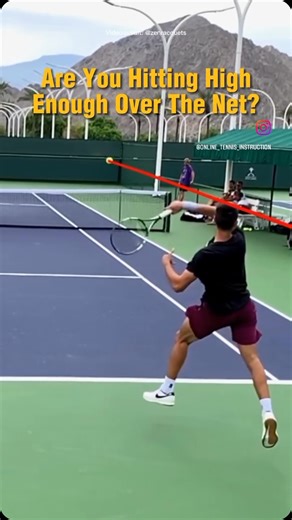 83K views · 683 reactions | How high do pro players hit the ball over the net on average? Comment your answer below #tennis #tennistips #forehand #forehandtips #alcaraz #wimbledon | Online Tennis Instruction | Facebook
