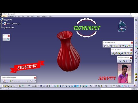 Flower pot Design using CATIA v5| vase design |catia software