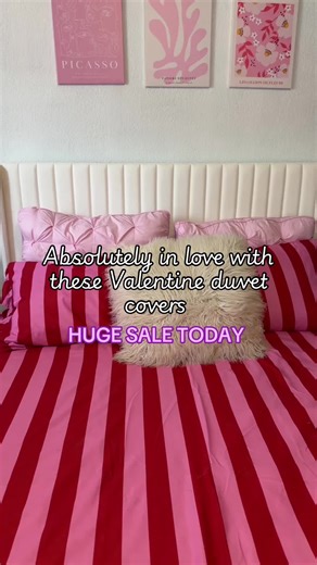 Gorgeous pink and red striped sheets for valentines