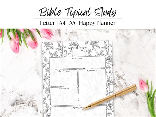 Topical Bible Study Worksheet With Study Guide Digital Download Editable Christian Template Tablet Compatible Minimalist Black and White PDF - Etsy