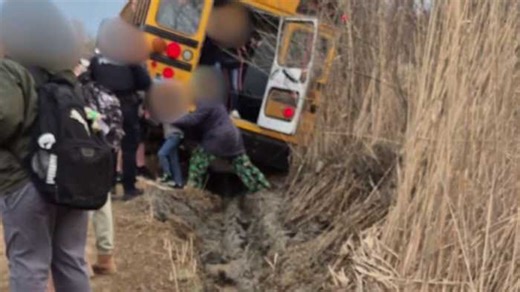 ‘This can’t happen again’: Parents demand road repairs after Huron Township school bus crash