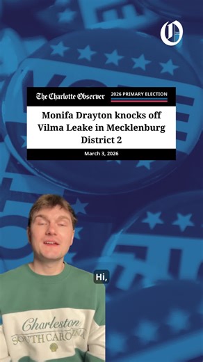 The Mecklenburg Board of County Commissioners will have several new faces next term, with one candidate knocking off the longest-serving member. Political strategist Monifa Drayton defeated Vilma Leake in west Charlotte’s District 2 Democratic primary in the biggest upset of the night. Leake has held the position since 2008. City government reporter Nick Sullivan breaks down the race. 🔗 Read more at charlotteobserver.com.