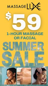 Glow into the final stretch of summer with a luxurious massage or facial. Our Summer Sale makes it easy to treat yourself and feel your best this season. ☀️🌴 | MassageLuXe