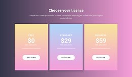 Choose licence - HTML5 Template by Nicepage