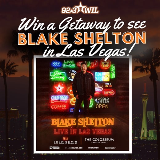 92.3 WIL on Instagram: "WIL wants to send YOU to Vegas! @blakeshelton is back at The Colosseum at @caesarspalace this May for his Live in Las Vegas residency — and now you could experience it yourself. Win two concert tickets, plus round-trip airfare for two, and a two-night hotel stay with promo code BLAKE on your WIL mobile app!📲"