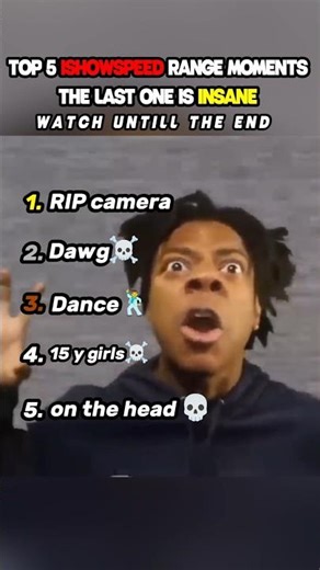 Top 5 ISHOWSPEED RANGE MOMENTS☠️ CLIP Credits to ‪@SpeedBen‬ #ishowspeed #shorts #viral #funny