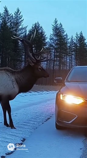 A Bull Elk ATTACKED My Car During a DoorDash Delivery 😳🦌💥 Sora 2 AI Video