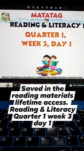 Saved in the reading materials lifetime access. Reading & Literacy Quarter 1 week 3 day 1 | Teacher Trick See's Page