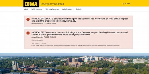Update: Police investigating shooting near University of Iowa campus