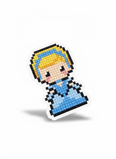 Cinderella Inspired Chibi Diamond Art Sticker - 3D Mosaic Decal for Laptops - Etsy Australia