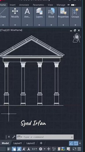 House Front Elevation Design Tutorial in AutoCAD