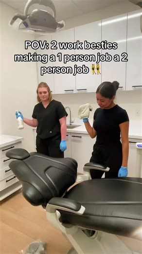 POV: Two work besties turning a one-person job into a two-person job 😂🦷 Double speed. Double teamwork. That’s how we keep things moving ✨ 📍 All Smiles Dental Studio | Encinitas, CA 📞 760-232-8878 #DentalTok #DentalAssistantLife #OfficeHumor #EncinitasDentist #AllSmilesDentalStudio