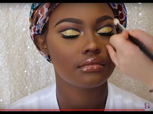 How I do Makeup on Clients | Gold Glitter Cut Crease | WOC Prom 2k18 makeup