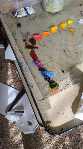 On the easel right now... It's been a minute since I've worked this large... Finding my way through the branches, the sky, the bark and the leaves. An exercise in patient discovery 😜 One of the good things about having a smaller studio is you can't just let a painting sit on the easel indefinitely. For someone who struggles to complete things...this is great! #ameliafurmanmixedmedia #papercollageart #mixedmediaart #coloradoartist #lovelandcolorado #wip#workinprocess #arttimelapse #paintingstudi