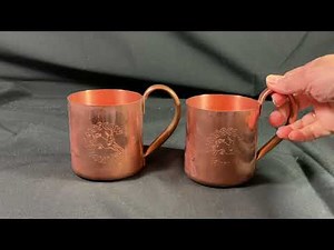 1940s "Original" Moscow Mule Cock & Bull Copper Mugs HD 720p