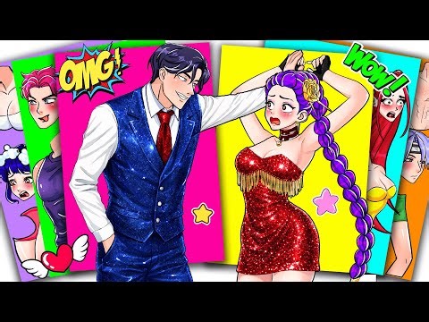 RUMI HUNTRIX Fell Into Love Trap Of JINU SAJA BOYS - KPOP DEMON HUNTERS | Sticker Book DIY